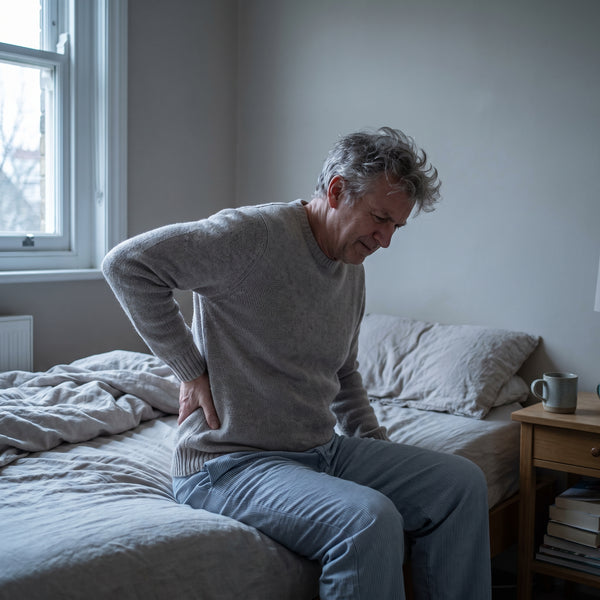 Man with morning lower-back pain